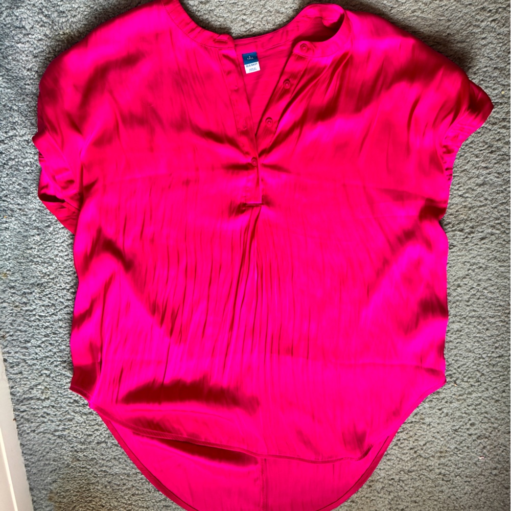 Tall Large, never worn, hot pink short sleeve blouse
